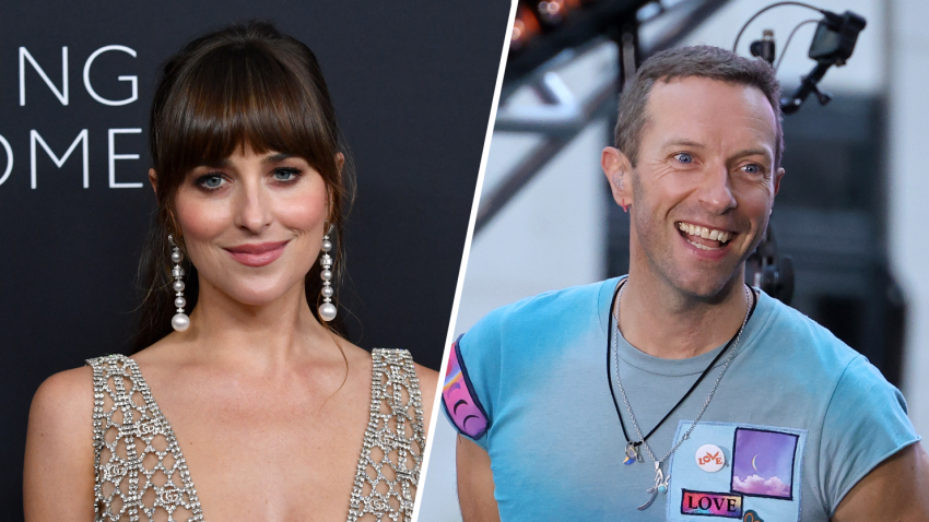 Chris Martin and Dakota Johnson